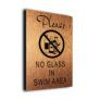 Pool No Glass In Swim Area Sign