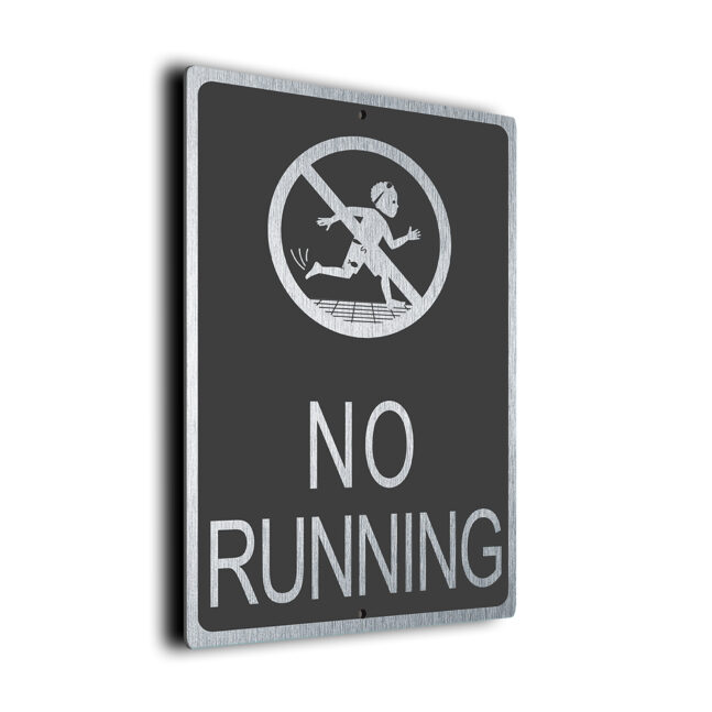 No Running Pool Sign DMNRUGS011023 Modern No Running Sign