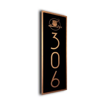 Custom Vertical Bedroom Number Sign