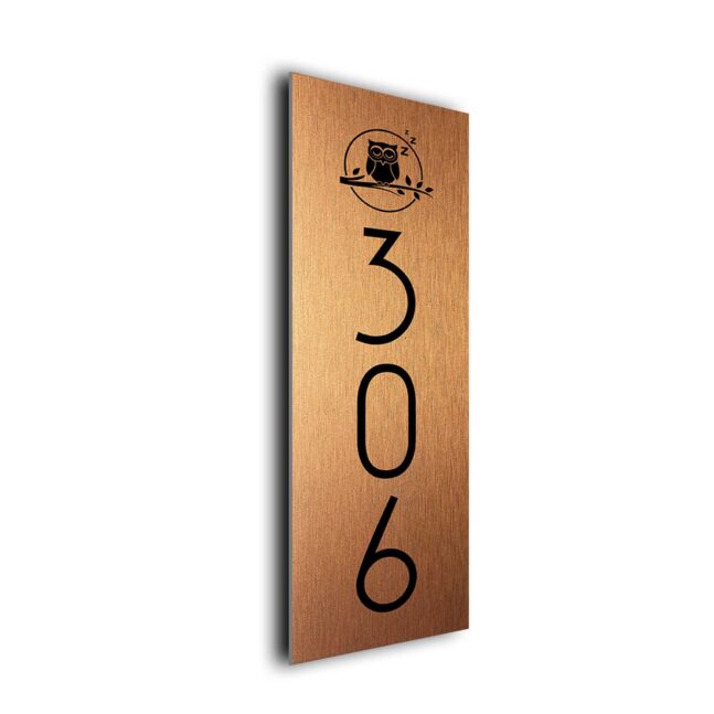 Bedroom Number Sign RVBDCB241023 Personalized Vertical Bedroom Number Sign