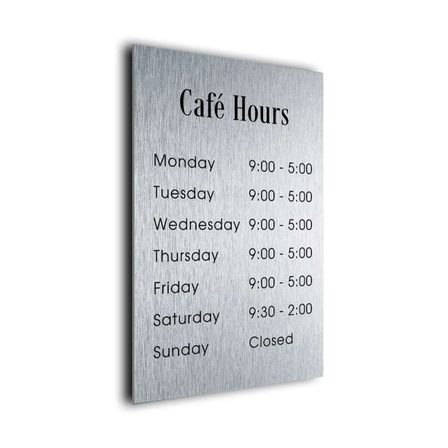 CAHSB121223-Cafe-Hours Personalized Cafe Hours Sign