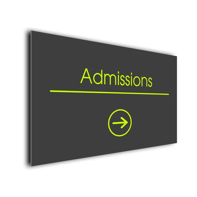 Admissions-Direction-Sign_DD107G003 Admissions Arrow Sign Directional Sign