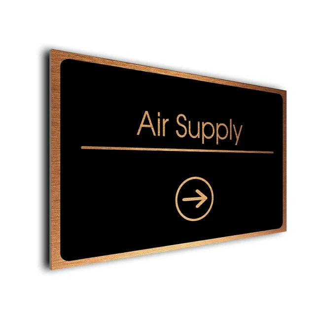 Air Supply Sign Directional Sign - Brushed Metal Finish
