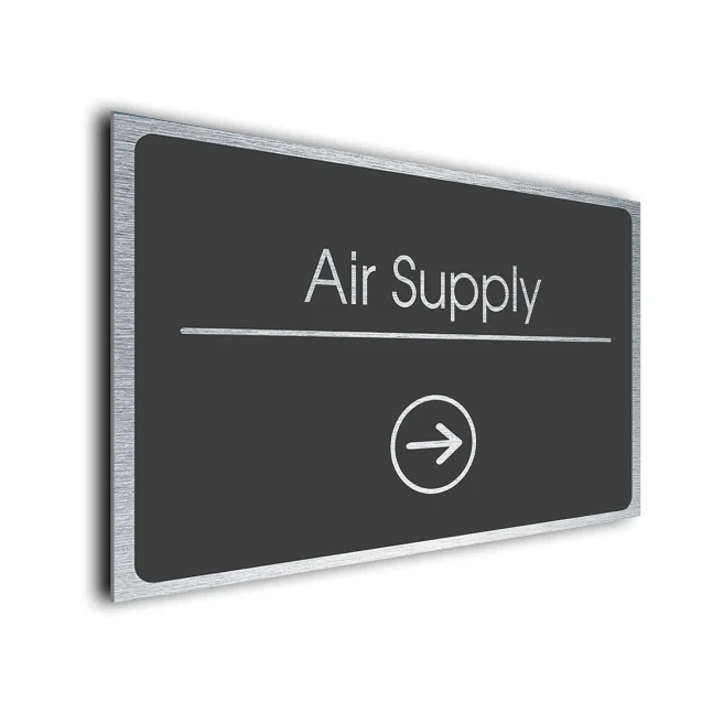 Air Supply Sign Directional Sign - Brushed Metal Finish Air Supply Sign Directional Sign - Brushed Metal Finish