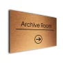 Archive Room Sign Directional Sign - Brushed Metal Finish
