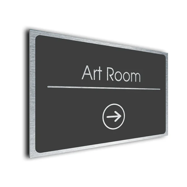 Art Room Sign Directional Sign - Brushed Metal Finish Art Room Sign Directional Sign - Brushed Metal Finish