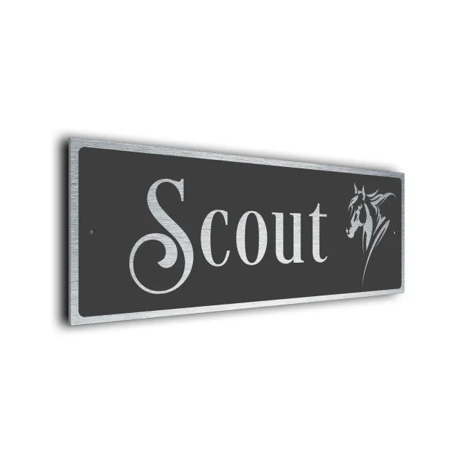 Horse Name Sign HN110-GS Modern Horse Name Sign