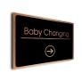 Baby Changing Sign Directional Sign - Brushed Metal Finish