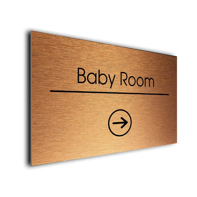 Baby Room Sign Directional Sign - Brushed Metal Finish Baby Room Sign Directional Sign - Brushed Metal Finish