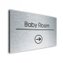 Baby Room Sign Directional Sign - Brushed Metal Finish