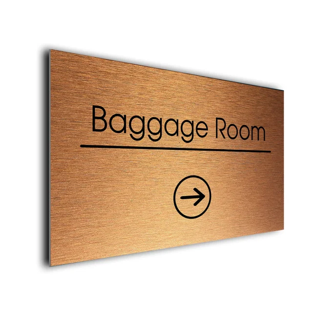 Baggage Room Sign Directional Sign - Brushed Metal Finish Baggage Room Sign Directional Sign - Brushed Metal Finish