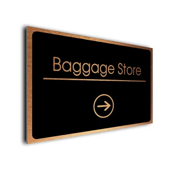 Baggage Store Sign Directional Sign - Brushed Metal Finish