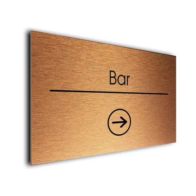 Bar Sign Directional Sign - Brushed Metal Finish Bar Sign Directional Sign - Brushed Metal Finish