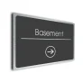 Basement Sign Directional Sign - Brushed Metal Finish