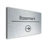 Basement Sign Directional Sign - Brushed Metal Finish