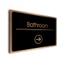 Bathroom Sign Directional Sign - Brushed Metal Finish