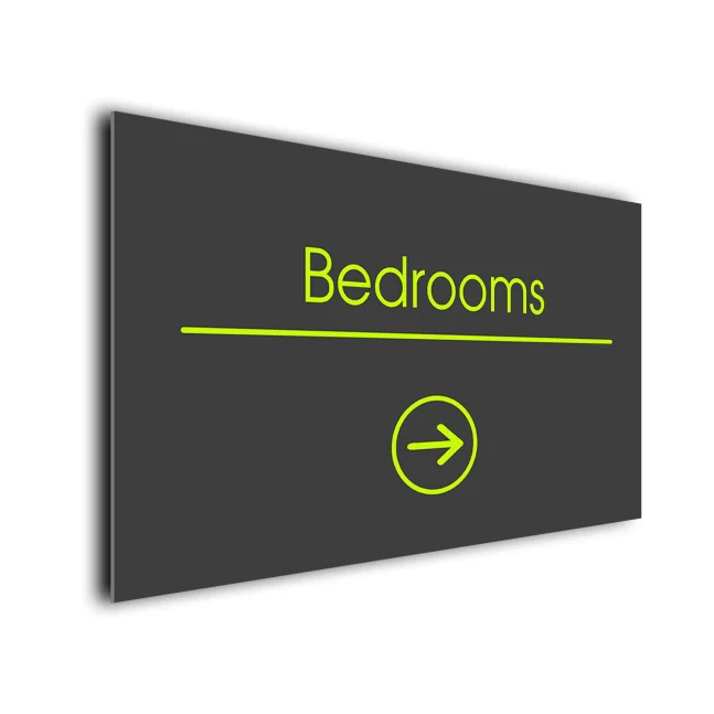 Bedrooms Arrow Sign Directional Sign