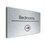 Bedrooms Sign Directional Sign - Brushed Metal Finish