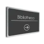 Bibliotheca Sign Directional Sign - Brushed Metal Finish