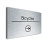 Bicycles Sign Directional Sign - Brushed Metal Finish