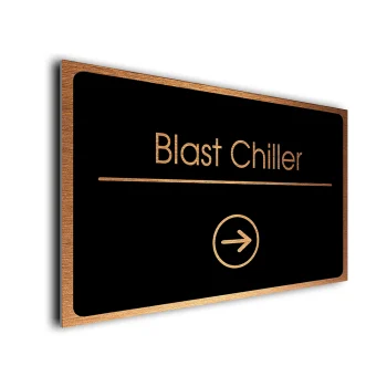 Blast Chiller Sign Directional Sign - Brushed Metal Finish