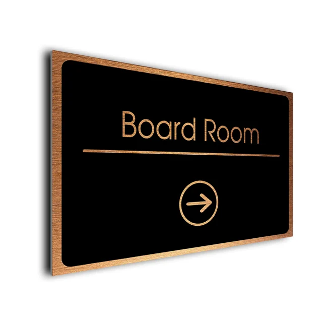 Board Room Sign Directional Sign - Brushed Metal Finish