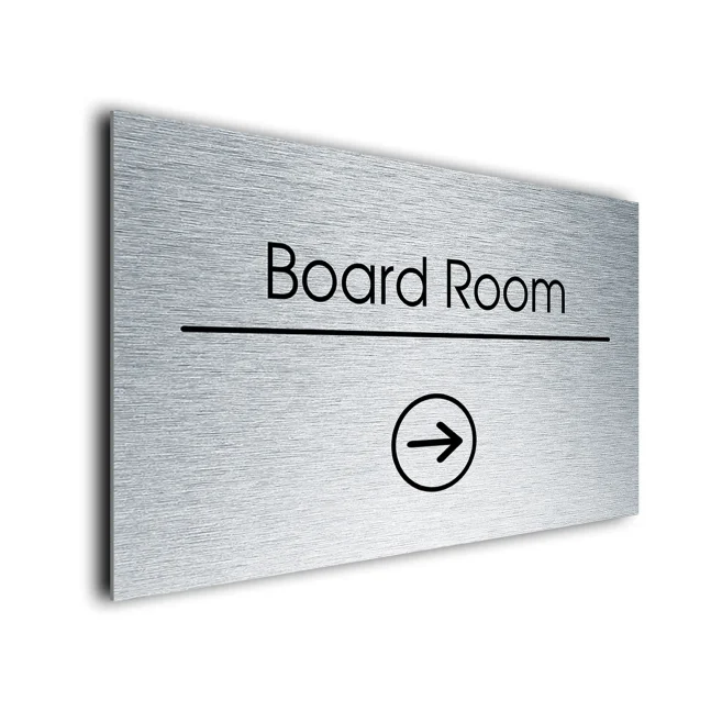 Board Room Sign Directional Sign - Brushed Metal Finish Board Room Sign Directional Sign - Brushed Metal Finish
