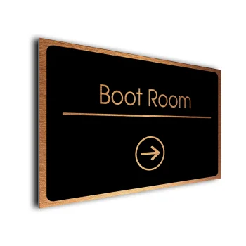 Boot Room Sign Directional Sign - Brushed Metal Finish
