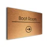Boot Room Sign Directional Sign - Brushed Metal Finish