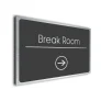 Break Room Sign Directional Sign - Brushed Metal Finish