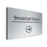 Breakfast Room Sign Directional Sign - Brushed Metal Finish