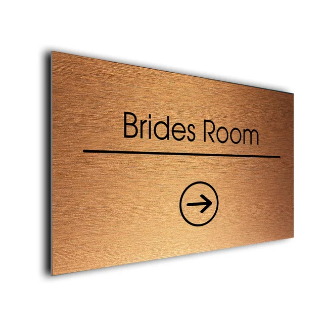 Brides Room Sign Directional Sign - Brushed Metal Finish Brides Room Sign Directional Sign - Brushed Metal Finish