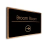 Broom Room Sign Directional Sign - Brushed Metal Finish