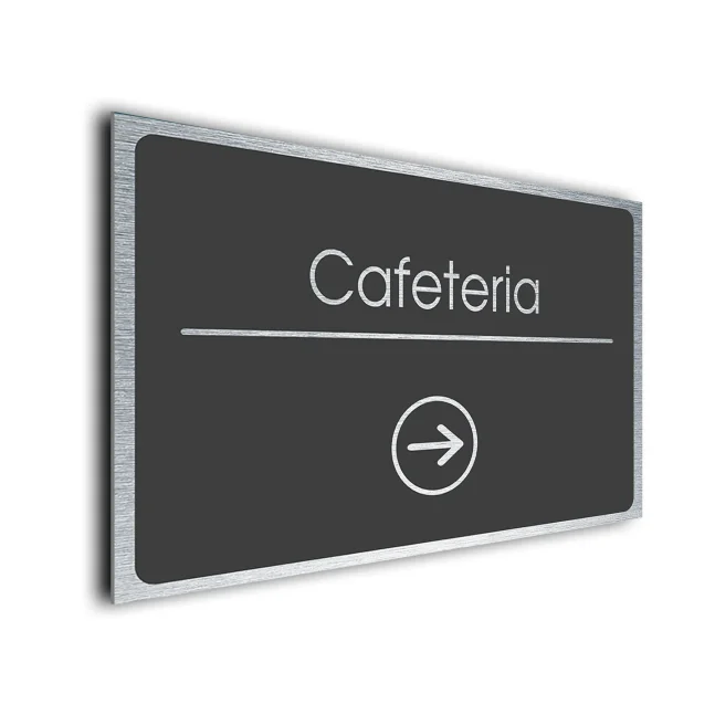 Cafeteria Sign Directional Sign - Brushed Metal Finish Cafeteria Sign Directional Sign - Brushed Metal Finish