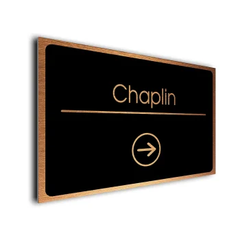 Chaplin Sign Directional Sign - Brushed Metal Finish