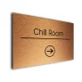 Chill Room Sign Directional Sign - Brushed Metal Finish