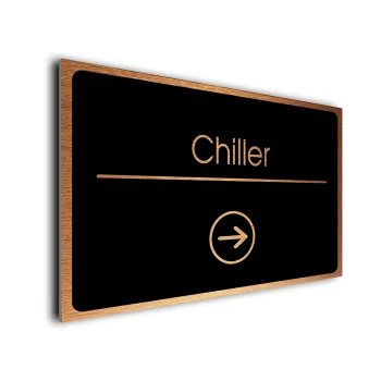 Chiller Sign Directional Sign - Brushed Metal Finish