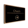Church Sign Directional Sign - Brushed Metal Finish