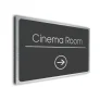 Cinema Room Sign Directional Sign - Brushed Metal Finish