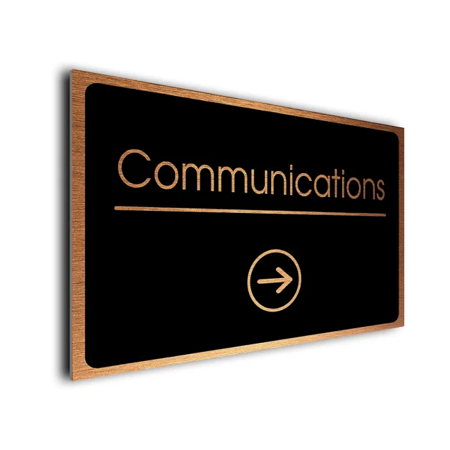 Communications Sign Communications Directional Sign