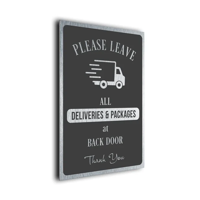 Please Leave Packages at Back door Sign