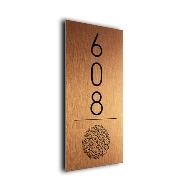 HDV121-CB 8x4 Copper Decorative Hotel Number Sign