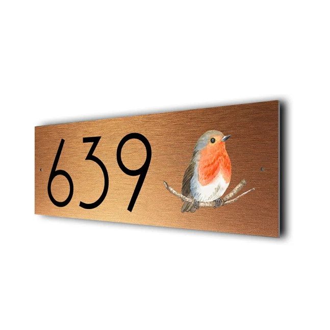 Copper Robin Address Sign Robin Address Sign