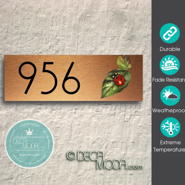 Weatherproof Ladybird Address Sign Outdoor Ladybird Address Sign