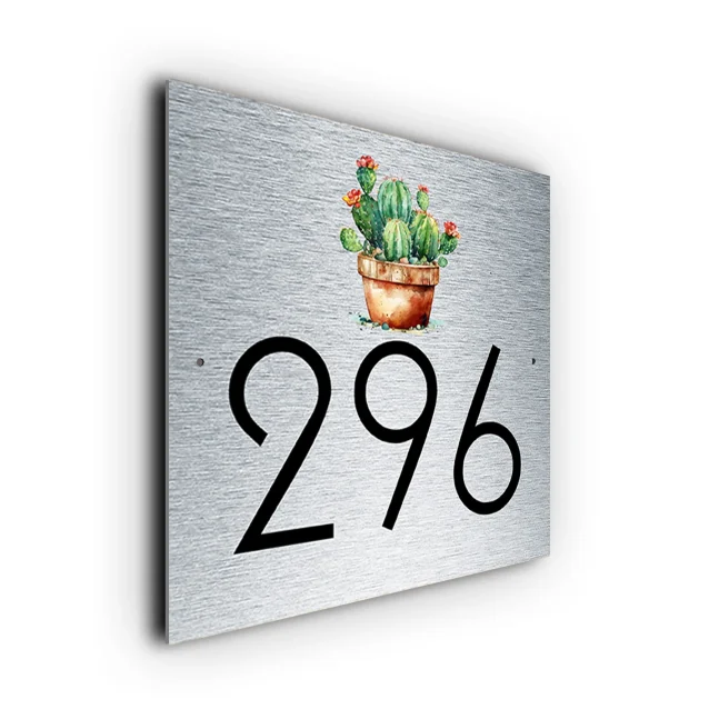 Cactus House Number Sign Custom Cactus House Number Sign