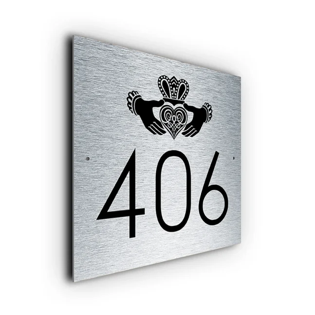 Celtic Claddagh Ring House Number Sign Celtic Claddagh Ring House Number Sign