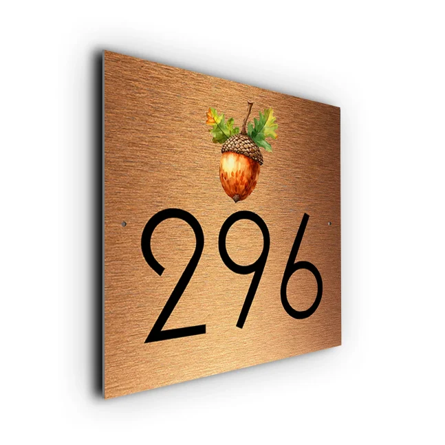 Copper Acorn House Number Sign Acorn House Number Sign