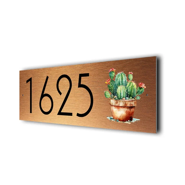 Copper Cactus Address Sign Cactus Address Sign