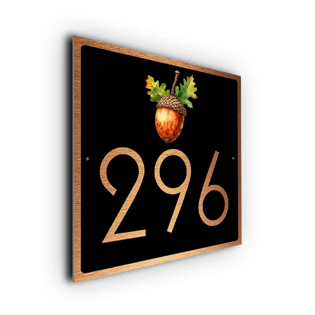 Custom Acorn House Number Sign Acorn House Number Sign