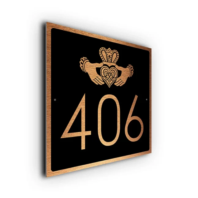 Custom Celtic Claddagh Ring House Number Sign Celtic Claddagh Ring House Number Sign
